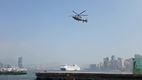 Camera shutter speed matches helicopter`s rotor